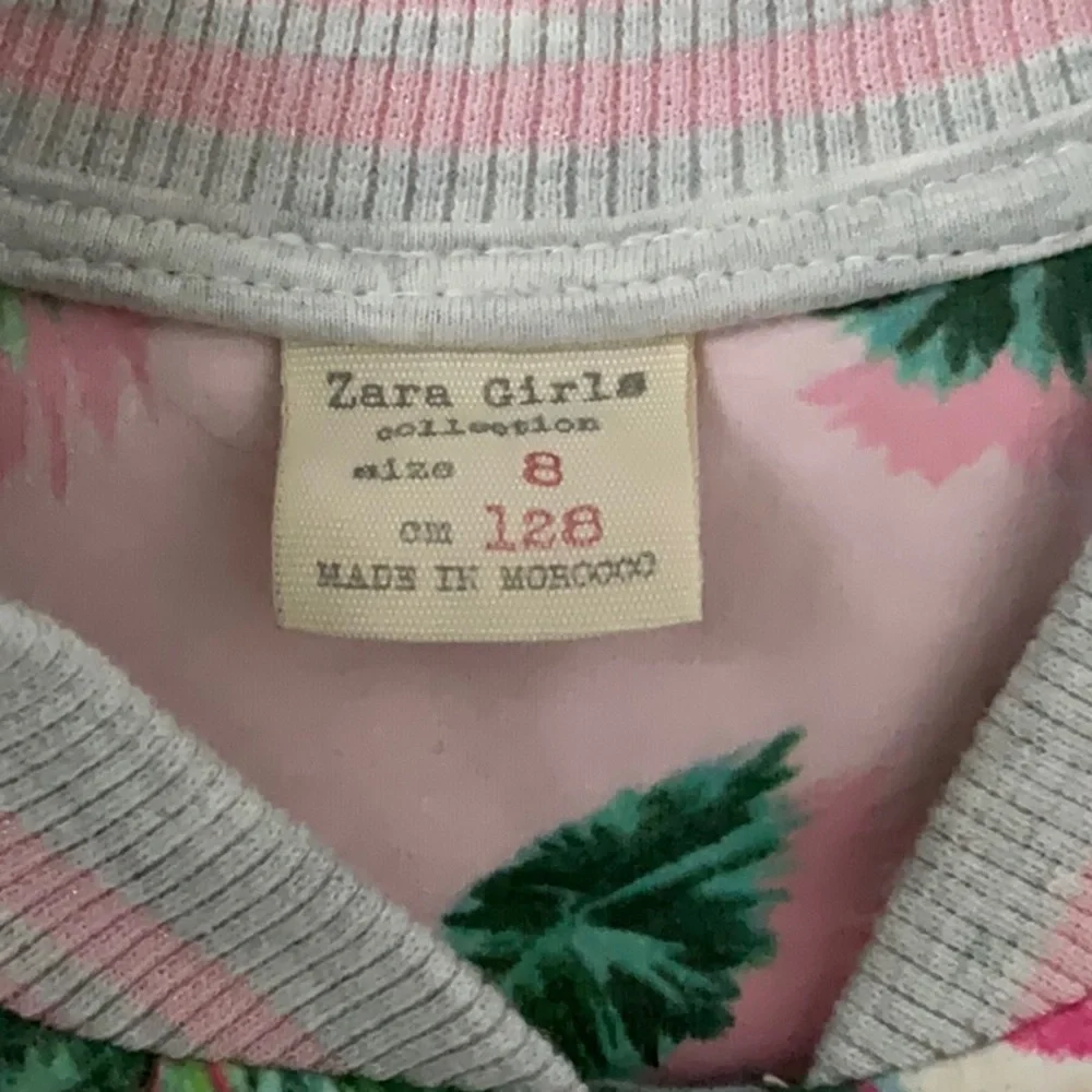 Zara Tropical Flamingo Bomber Jacket Girls Size 8 Girly Girl